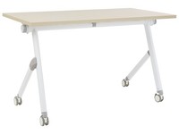 Schreibtisch Heller Holzfarbton/ Weiß 120X60 Cm Klappbar Mit Rollen Bendi