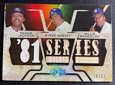 2008 Triple Threads Game Used Triple Relic /27 Reggie Garvey Randolph READ