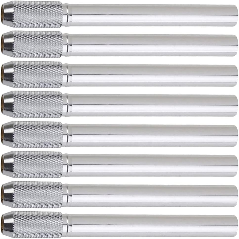 Pencil Extender Set of 8 Stainless Steel Art Pencil Lengthener for Colored Penci