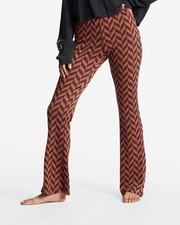 Billabong Women s New Heights Flared Trousers Elastic Waist Size M