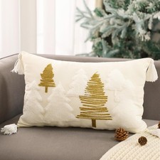 1 Pcs Christmas Tree Pillow Covers 20 x 12 20 x 12 Pack of 1 , White, Brown