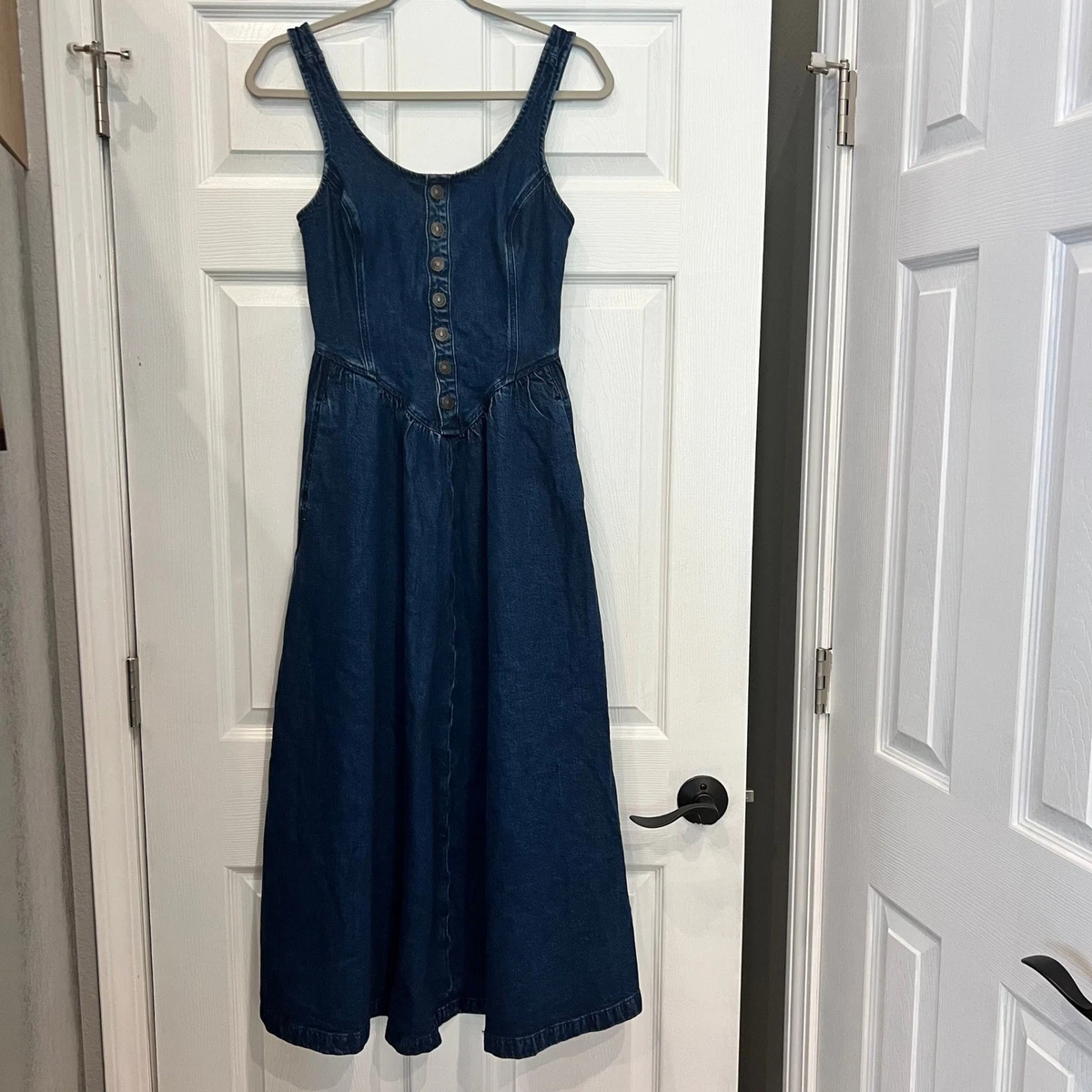 american eagle denim maxi dress AE Denim Scoop Neck Maxi Dress