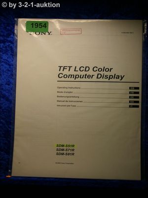 Sony Bedienungsanleitung SDM S51R /S71R /S81R Computer Display (#1954)