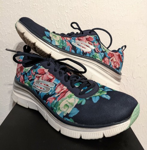 floral skechers memory foam