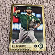 2015 Topps Update Gold Border 1667/2015 RJ Alvarez #US261 Rookie RC Oakland
