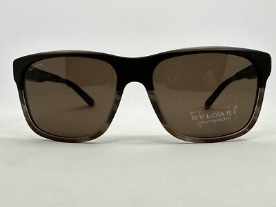 NEW BVLGARI BV7024 5356/73 Sand Brown Horn Steel 59.17.140  display picture 2