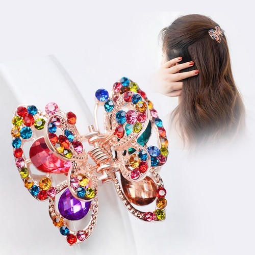 Kleine Kristall Schmetterling Haarkralle Clip Mini Strass Schmetterling Haarklammer - - Bild 5 von 15