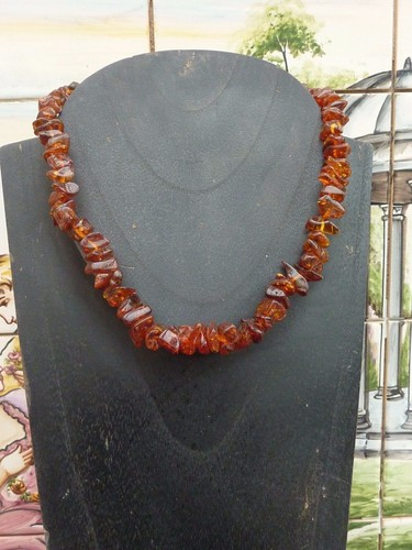 Très Beau Collier Ancien Pour Femme En Ambre Véritable - Bijou Vintage - Occasion
