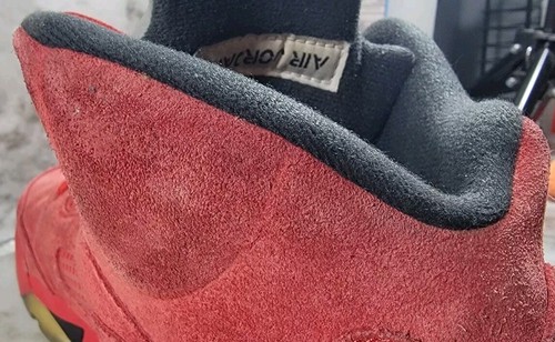 Air Jordan 5 Raging Bull Red Suede Basketball Sneakers / 440888-602 Youth Size 7 - Picture 12 of 15