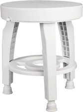 HealthSmart Swivel Shower Stool Seat with Storage Shelf, Rotating Shower...