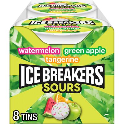 ICE BREAKERS Sours Green Apple, Tangerine and Watermelon Flavored Sugar Free