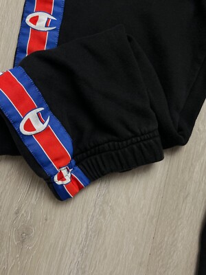 Vetements x Champion SS17 jogger sweatpants side tape black size M