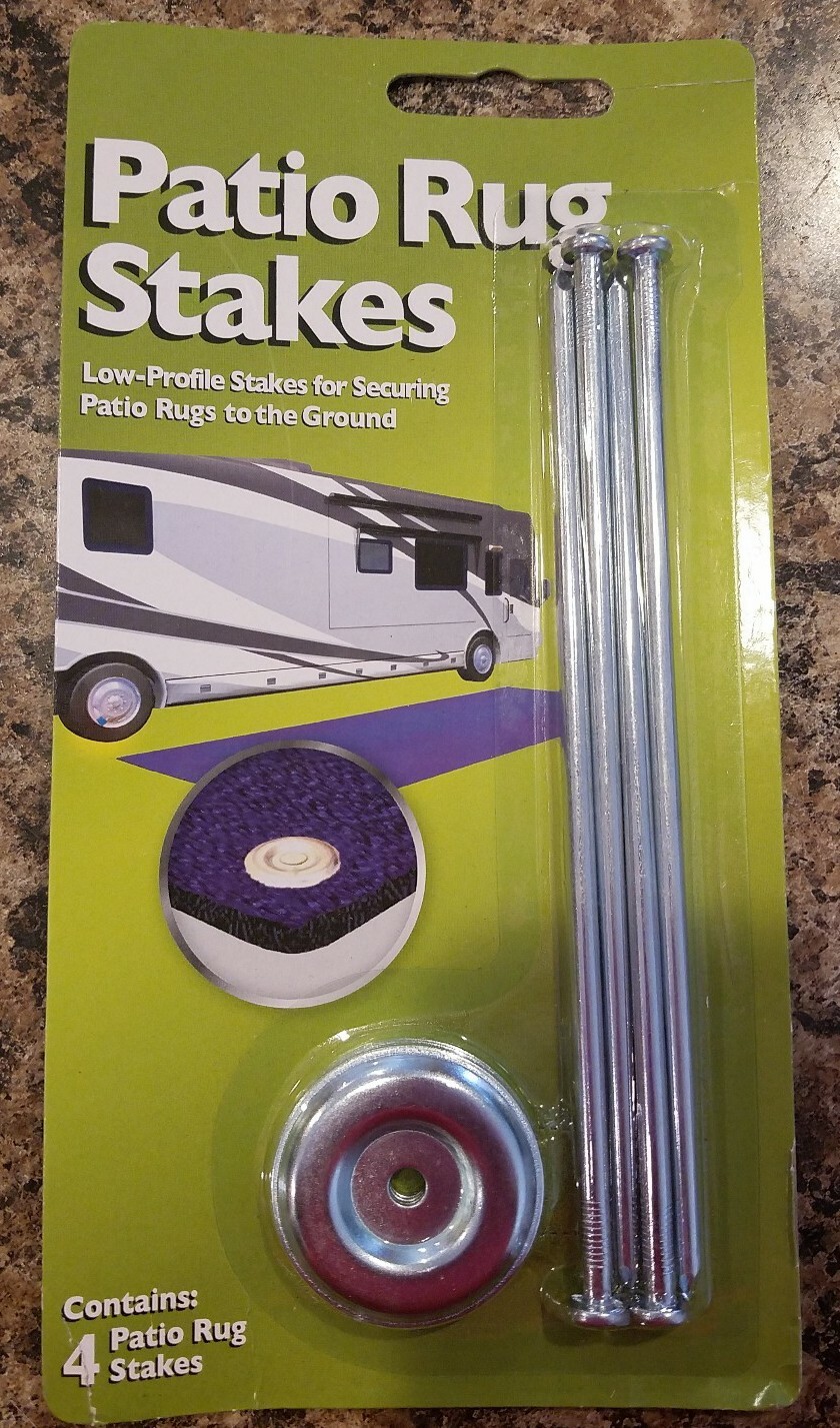 RV Patio Rug Stake 6 Kit Mat Tent Stakes Holders Camper Trailer for sale online eBay