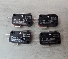 4 PC Lot Limit Micro Switch V-151-1C25 Red Black 15A 250VAC Plug Replacement 