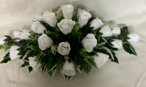 Top table Arrangement Decoration Artificial Wedding Flowers All White roses Gyp - Picture 17 of 24