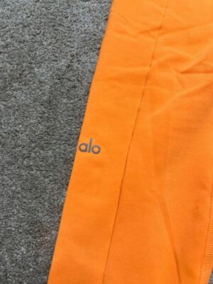 ALO YOGA Women's 7/8 CHECKPOINT Tie Front Leggings Neon Apricot