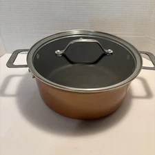 Gotham Steel 5.35 Quart Aluminum Cast Textured Stock Pot With Glass Lid