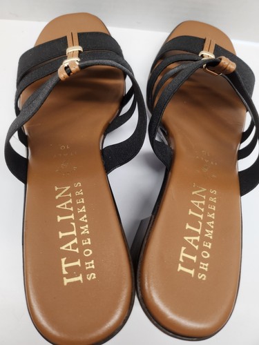 Italian Shoemakers Women's Shoes - Size 10 Heels Backless, Black Straps - Picture 7 of 8