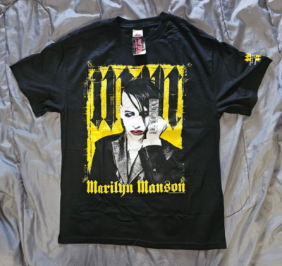 Marilyn Manson Against All Gods Tour Shirt 2004 Yellow Marilyn Manson Against All Gods Tour Shirt 2004 Yellow