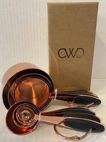 Measuring Cups and Spoons Set 8 Copper Stainless Steel Dual Measurement Engraved - 第 5/5 張圖片