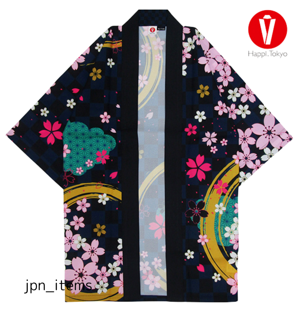 Happi. Tokyo Soran Bushi Long Sakura Japan Traditional Kimono Coat