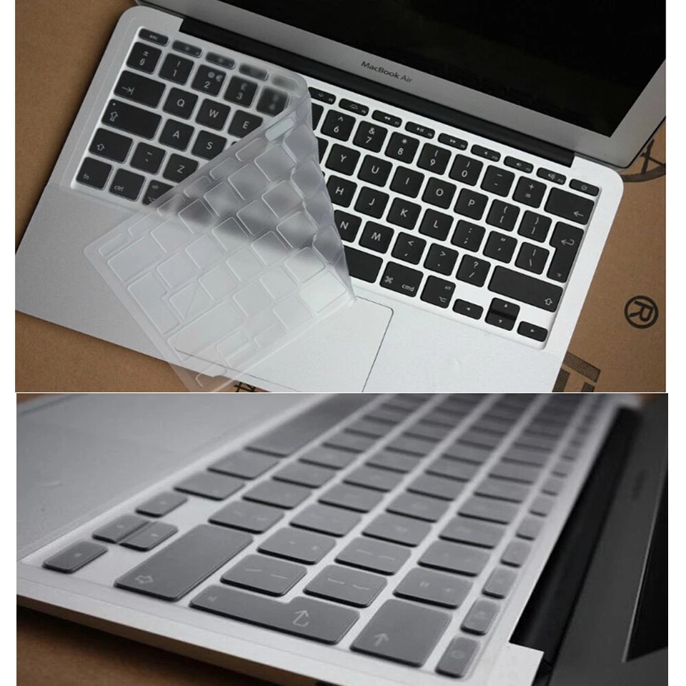 Cubierta de teclado de silicona Reino Unido/UE para MacBook Air Pro13 14 15 16 francés español Foto 2 de 4