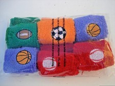 12 TERRY CLOTH SPORT BALLS WRIST BANDS CARNIVALS, PARTY TOYS, FAVORS,