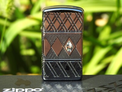 Zippo Lighter - Diamond Pattern Design Slim - 360° Multi-Cut Zippo Lighter - Diamond Pattern Design Slim - 360° Multi-Cut