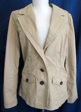 Sonoma BEIGE stretch cotton khaki blazer career jacket Misses Medium  Nice
