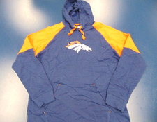 NEW NFL TEAM APPAREL DENVER BRONCOS NAVY BLUE HOODED SWEATSHIRT SIZE L