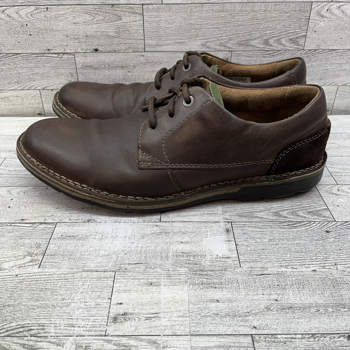 Clarks Edgewick Plain Brown Leather Oxford Lace Up Dress 