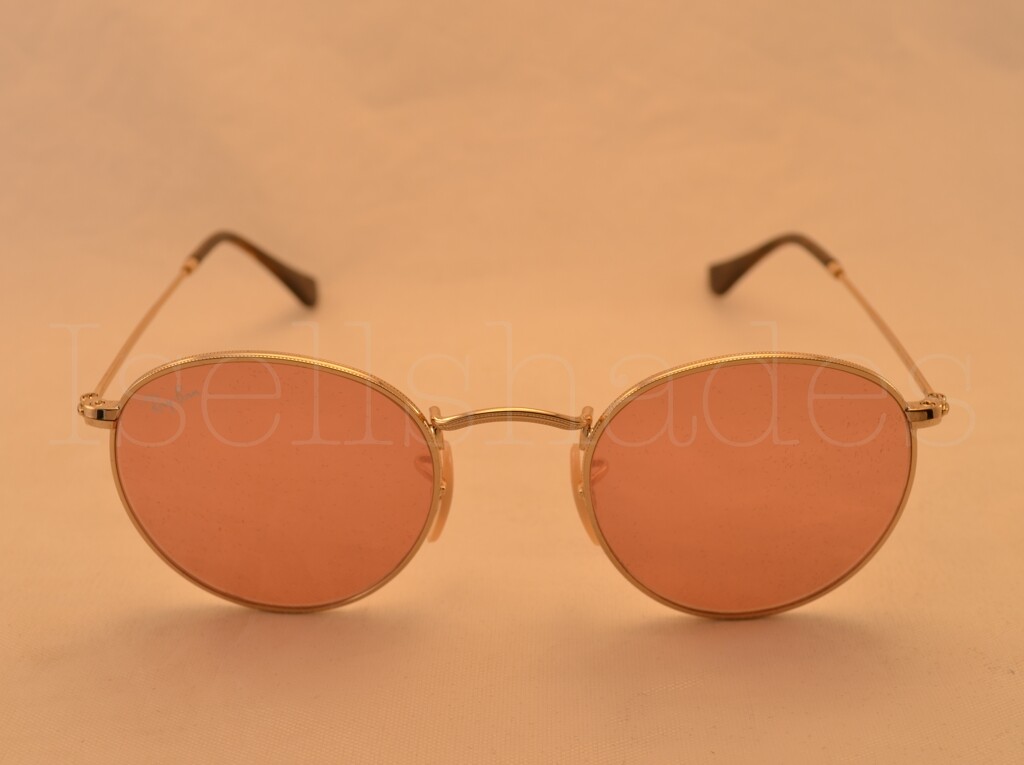 Ray Ban ROUND METAL FLAT LENSES (RB3447N-001/Z2 47) Shiny