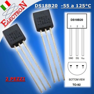 2 x DS18B20 Temperatursensor Dallas Sonde -55 bis 125°C Digital Sensor Arduino