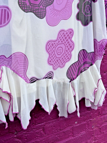 Zandra Rhodes For Simply Be Cream Pink Chiffon Lagenlook Party Top Blouse Sz 28 - Picture 13 of 15