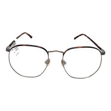 Eyeglasses women's Round Gold Tortoise Thin LightWeight 51-19-140 Metal Demo-Len