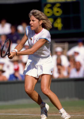 Chris Evert-Lloyd of the USA in action during the Wimbledon Lawn  - Old Photo 7