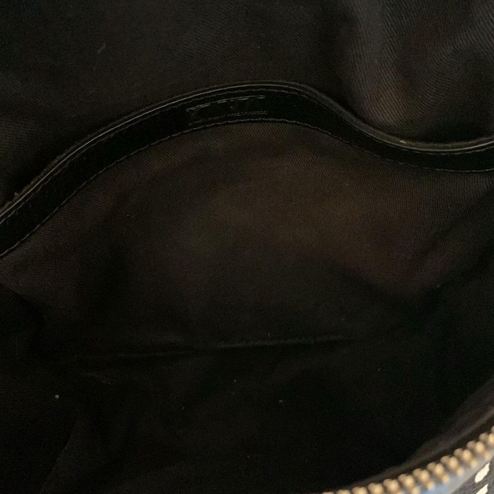 KARA Black Leather White Grid Small Zip Waist Bac… - image 9