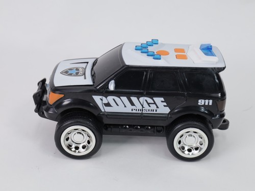 Maxx Action Police Pursuit SUV Sound & Lights Black & White Friction Drive Siren - Picture 4 of 7
