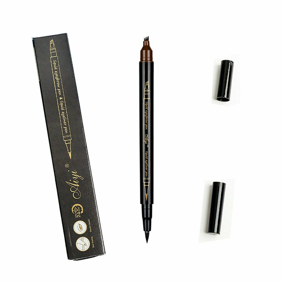 2-In-1 Microblading Tattoo Eyebrow Eyeliner Waterproof Fork Tip Long Last Pencil - Image 2 of 4