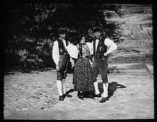 Magic Lantern Slide GROUP AT NURNBERG CASTLE C1923 PHOTO GERMANY