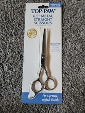 Top Paw 6.5" Grooming Metal Straight Scissors For Cutting And Styling Hair