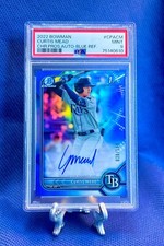 Curtis Mead 2022 Bowman Chrome Prospect Blue Refractor #30/150 AUTO NATIONALS 📈