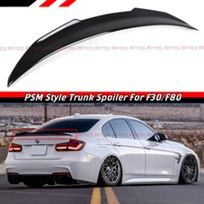 For 2012-18 BMW F30 / 15-19 F80 M3 Glossy Black HighKick PSM Style Trunk Spoiler
