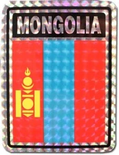 MONGOLIA PRISMATIC  REFLECTIVE FLAG STICKER DECAL  - NEW - FREE SHIPPING