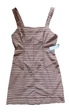 Anthropologie Sleeveless Mini Dress New With Tags Size 8/medium Brown/white