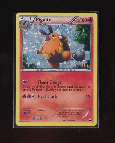 PIGNITE 4/12 MCDONALD'S HOLO PROMO SET 100HP 2012 POKEMON TCG E36