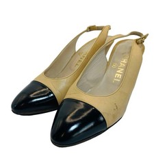 Chanel Bicolor Back Strap Pumps Women's Heel Size EU35/US5