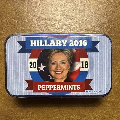 Hillary Clinton 2016 PRESIDENTIAL ELECTION TIN OF MINTS. NEW. SEALED PACKAGE. 