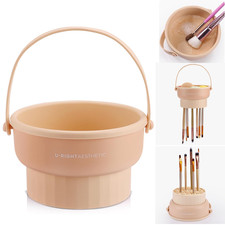 Makeup Brush Cleaner Mat 3 in 1 Silicone Makeup Brush Cleaner Bowl Cosmetic Brus