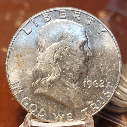 1962-D 50C Franklin Half Dollar AU